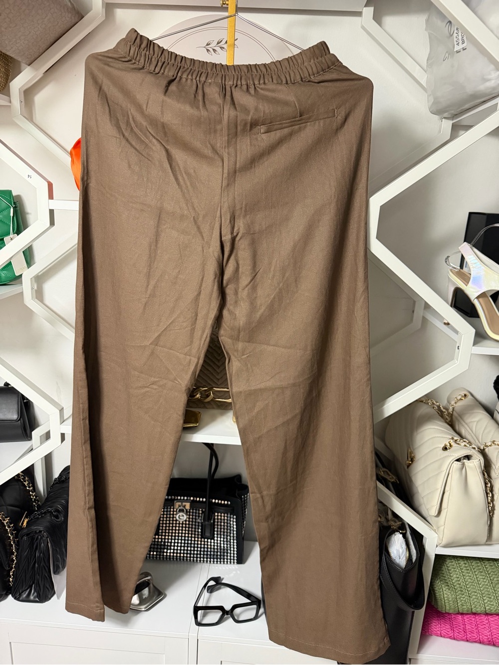 Men's Casual Wide-Leg Brown Pants
